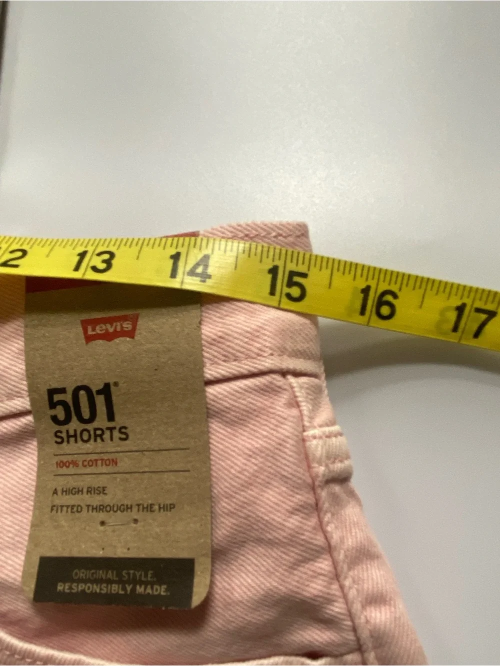 Levi's Pink Frayed Hem Denim Shorts